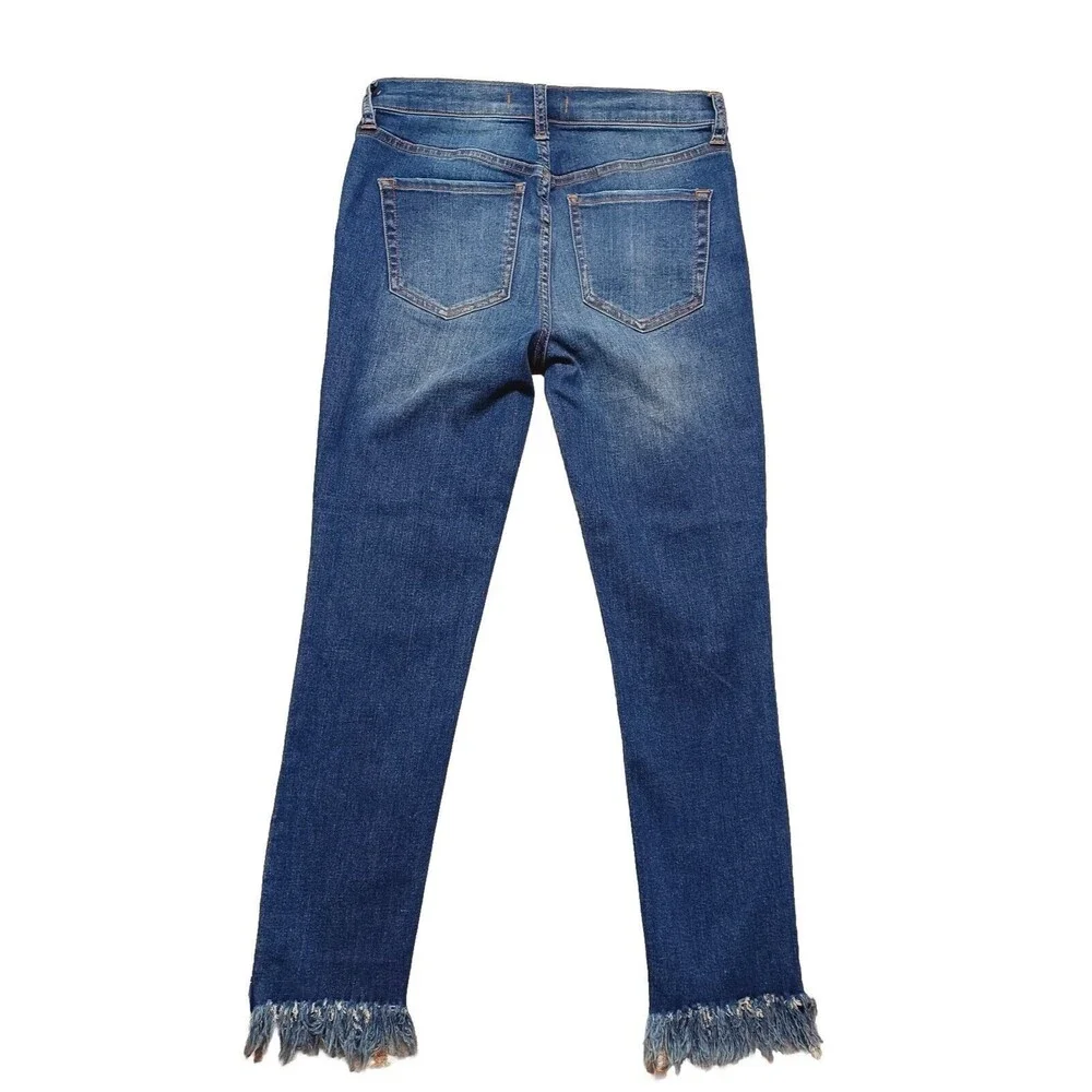 Free People Great Heights Fringe Frayed Hem Skinny Jeans Women's Size 27